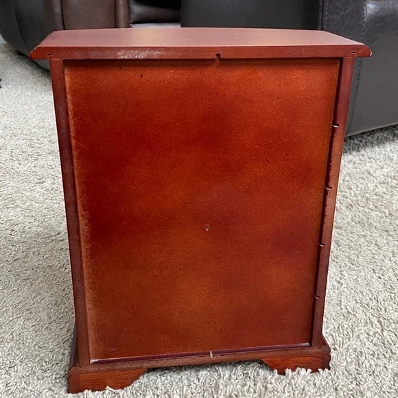 Classic Red Wooden Jewelry Armoire with Glass Door - Picture 9 of 11